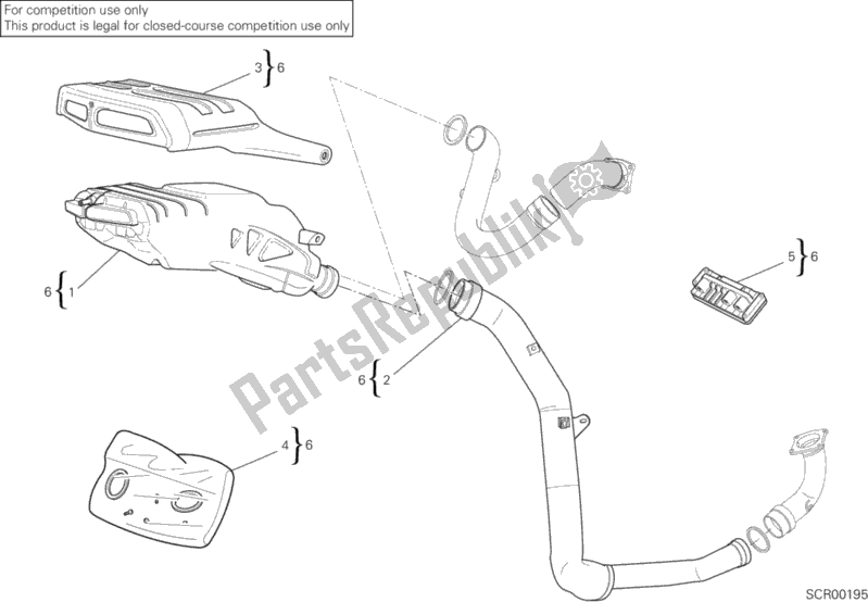 Alle onderdelen voor de Uitlaatsysteem 102db van de Ducati Superbike 999 R USA 2006